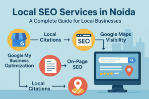 Infographic on local seo services in noida process