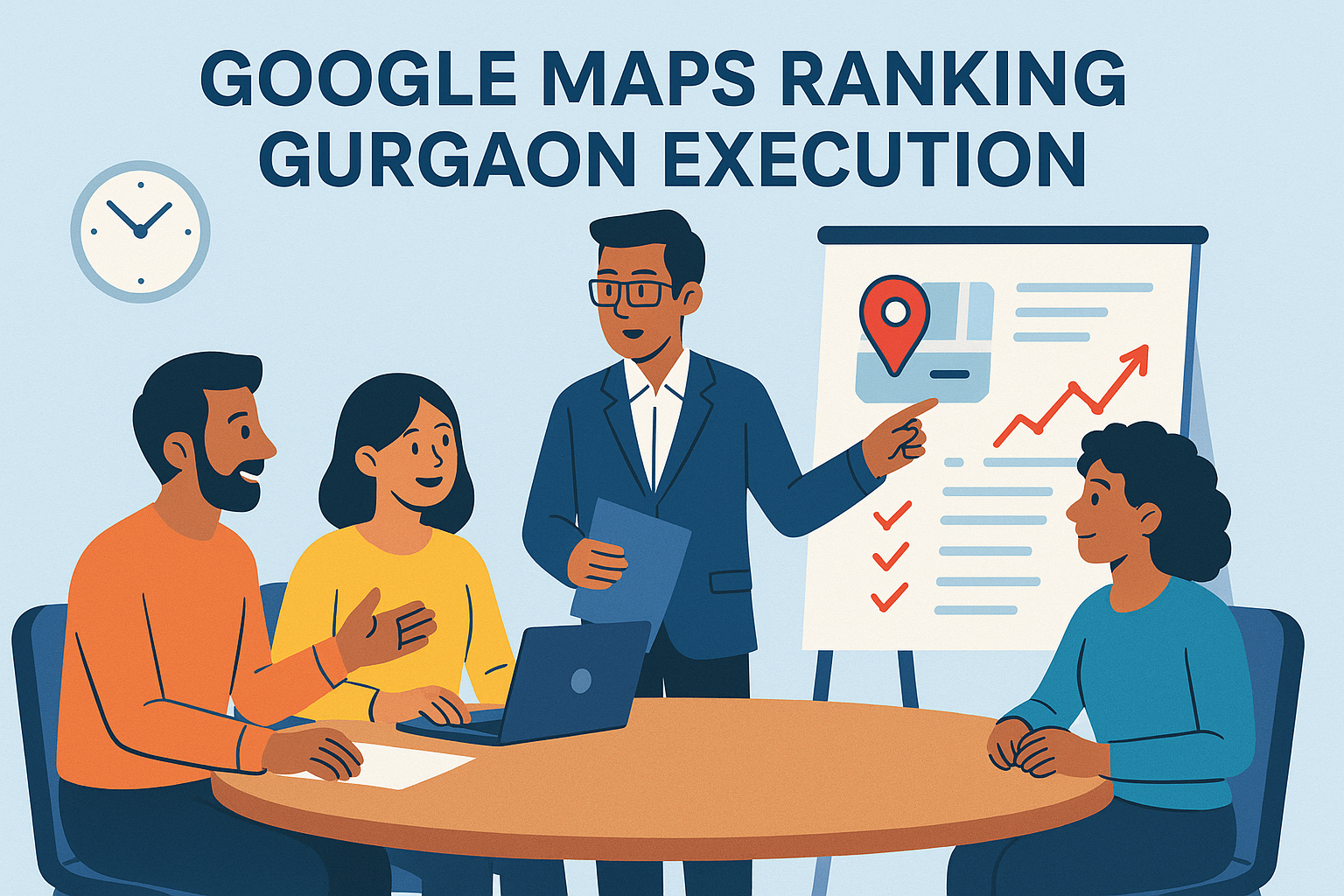 Team implementing google maps ranking gurgaon