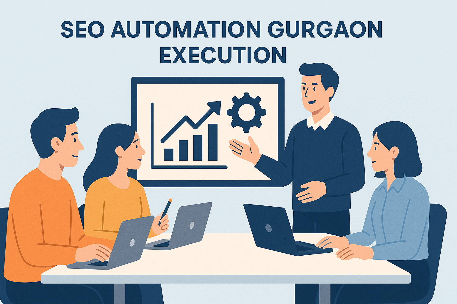Team implementing SEO automation Gurgaon