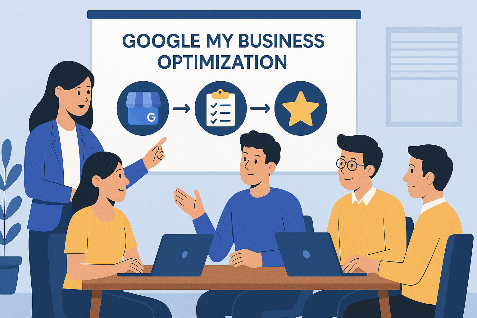 Team implementing google my business optimization gurgaon strategies