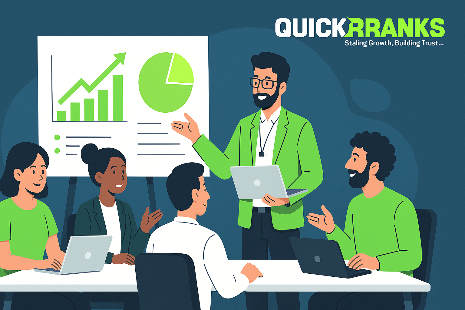 Team implementing low-cost SEO strategies