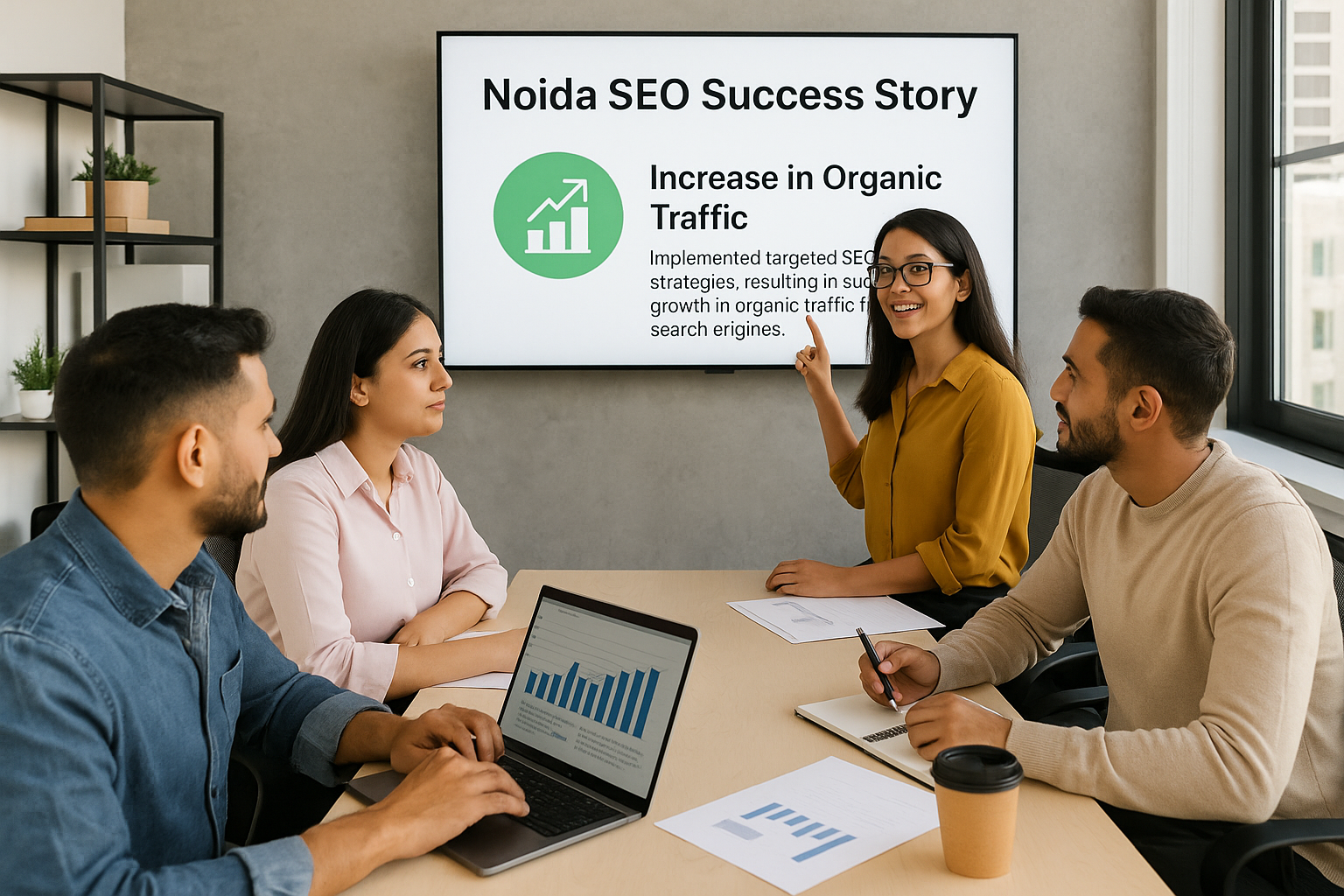 Team implementing Noida SEO success story