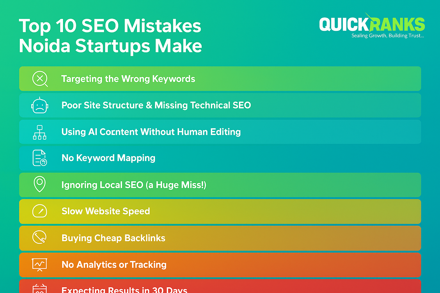 Visual guide to seo mistakes noida startups