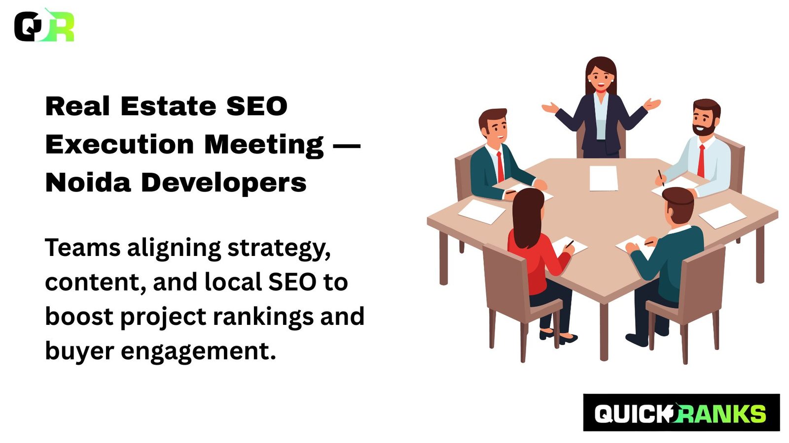 Team implementing SEO for real estate projects