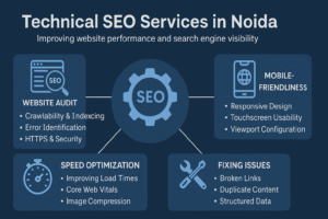 Infographic on technical seo services in noida process