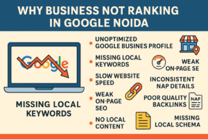 Infographic on why business not ranking in google noida