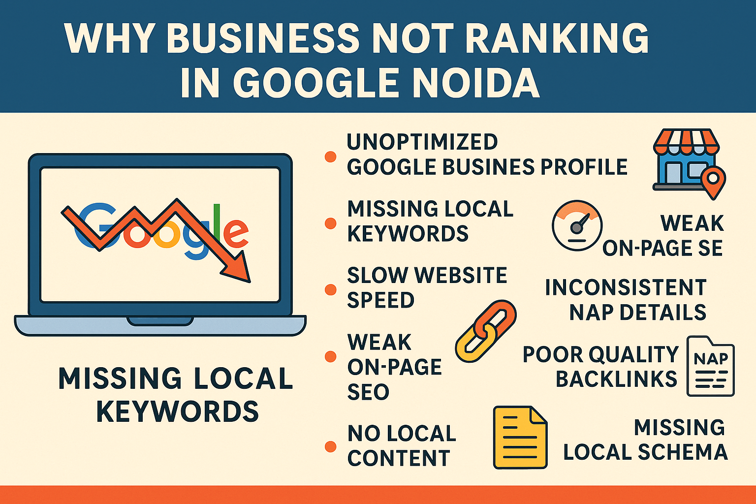Infographic on why business not ranking in google noida